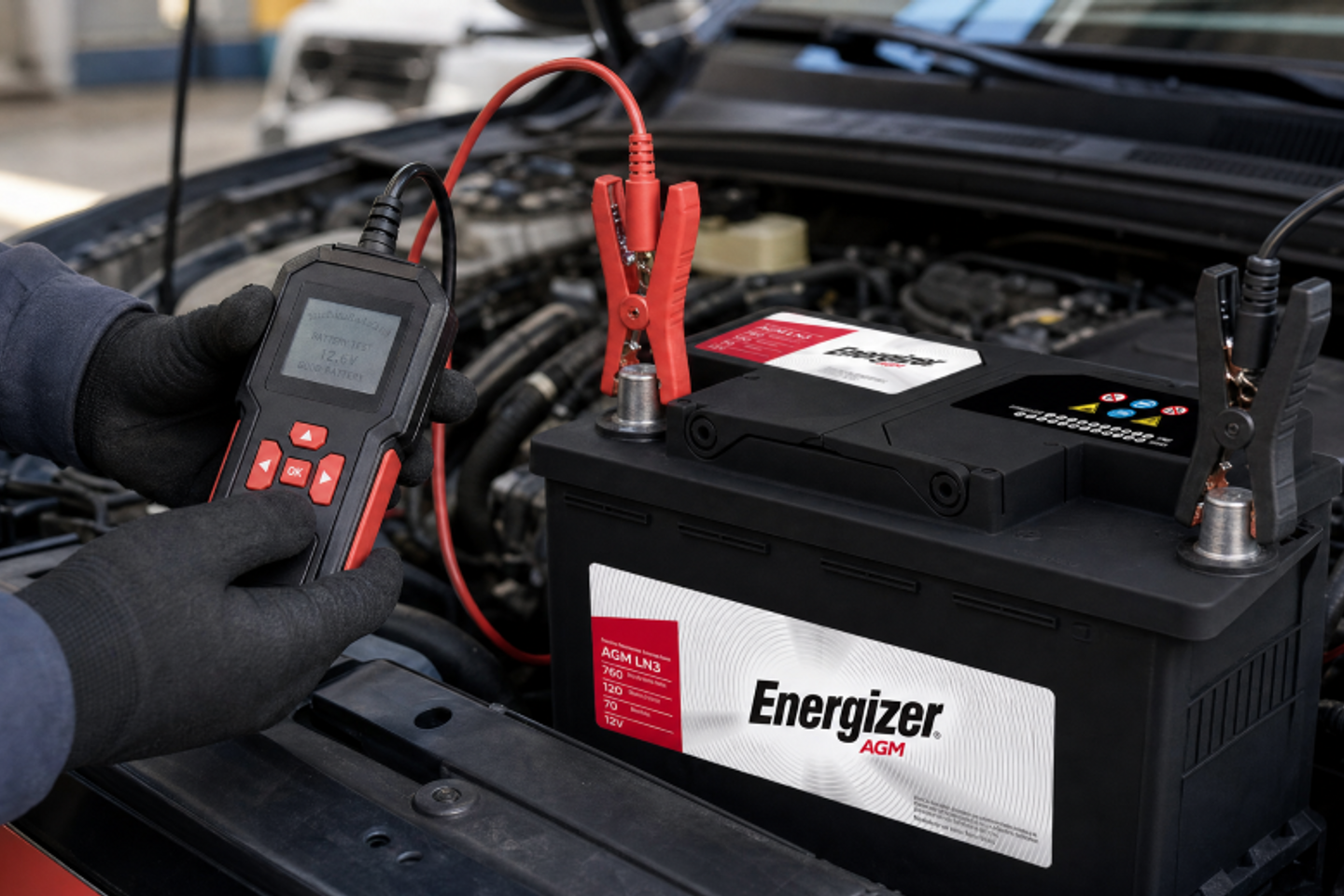Energizer battery being tested